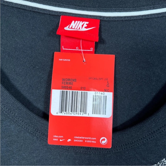 NIKE Tank Top Size Large Womens Black Sleeveless Crew Neck Cotton Activewear NEW - Picture 6 of 10